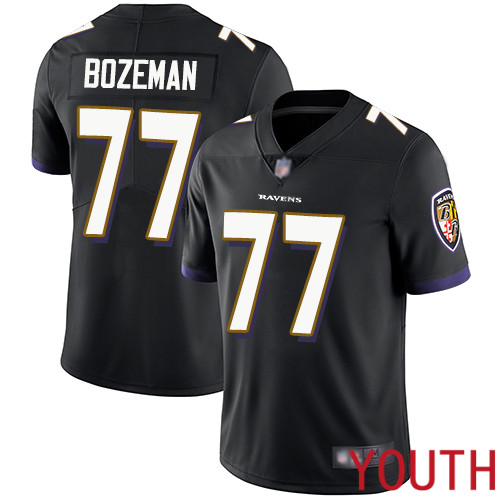 Baltimore Ravens Limited Black Youth Bradley Bozeman Alternate Jersey NFL Football #77 Vapor Untouchable